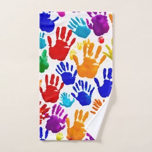 Farbige HandPrint Badhandtuch Set (Handtuch)
