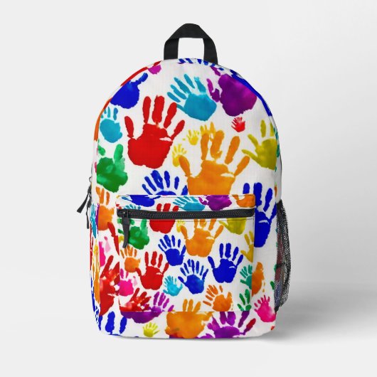 Farbige HandPrint Bedruckter Rucksack (Vorderseite)