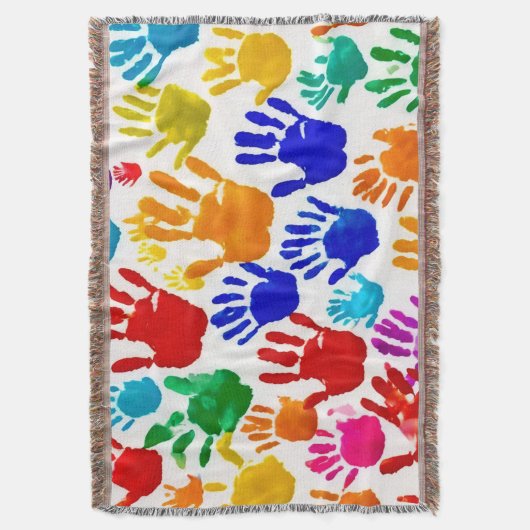 Farbige HandPrint Decke (Vorderseite Vertikal)
