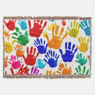 Farbige HandPrint Decke