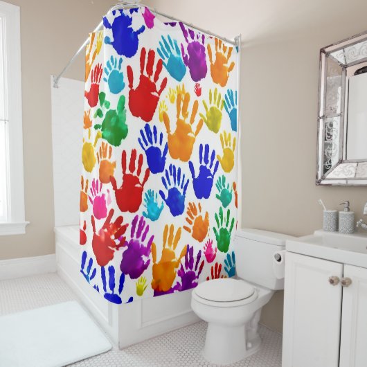 Farbige HandPrint Duschvorhang (Beispiel)
