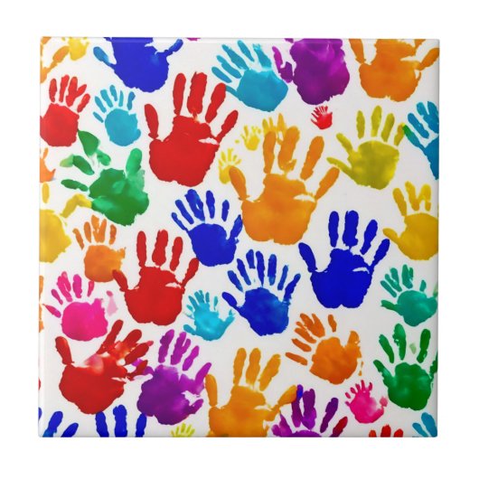 Farbige HandPrint Fliese (Vorderseite)