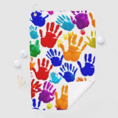 Farbige HandPrint Golfhandtuch (Insitu)