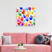 Farbige HandPrint Leinwanddruck (Insitu (Wohnzimmer))