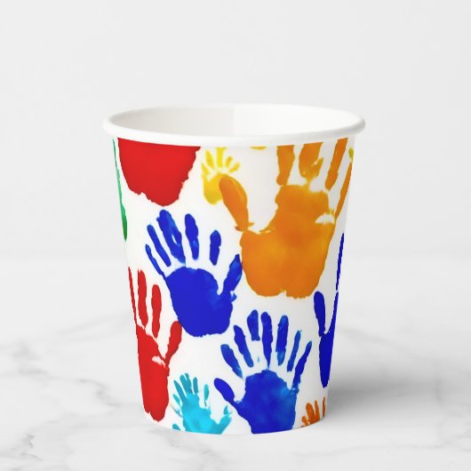 Farbige HandPrint Pappbecher (Links)
