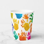 Farbige HandPrint Pappbecher (Rechts)