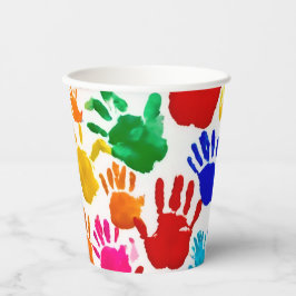Farbige HandPrint Pappbecher