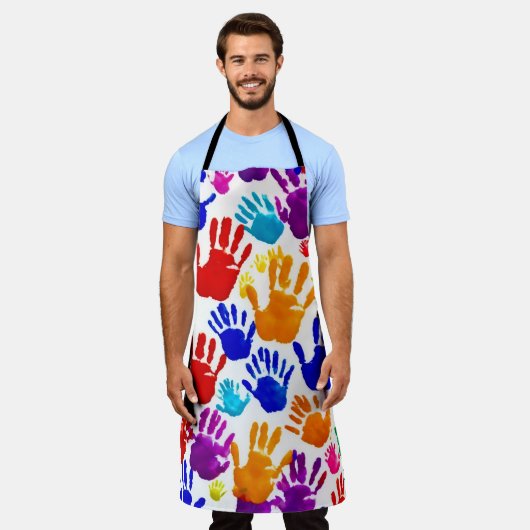 Farbige HandPrint Schürze (Getragen)