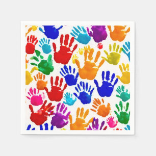 Farbige HandPrint Serviette