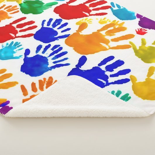 Farbige HandPrint Sherpadecke (3/4)