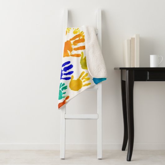 Farbige HandPrint Sherpadecke (Beispiel)