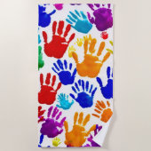 Farbige HandPrint Strandtuch (Vorderseite)