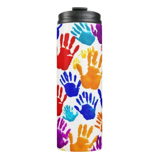 Farbige HandPrint Thermosbecher (Vorderseite)