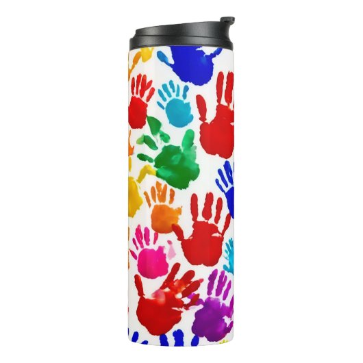 Farbige HandPrint Thermosbecher (Nach links gedreht)