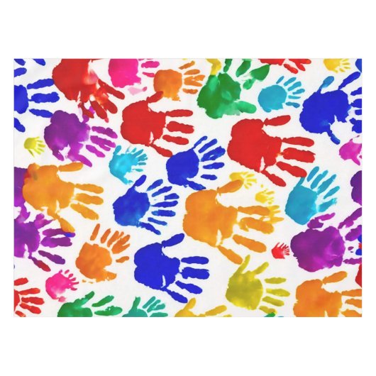 Farbige HandPrint Tischdecke (Vorderseite (Horizontal))