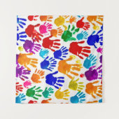 Farbige HandPrint Wandteppich (Vorderseite (Horizontal))