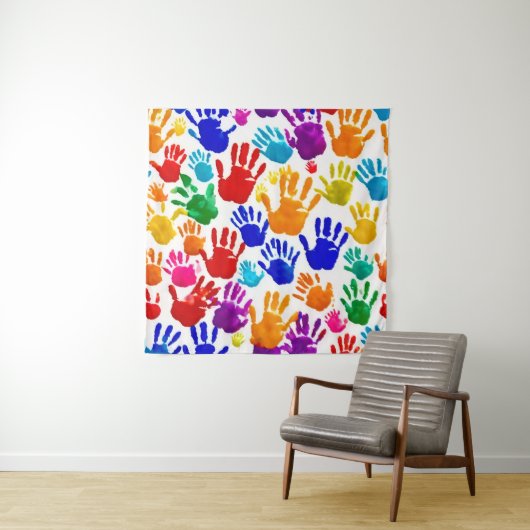 Farbige HandPrint Wandteppich (Beispiel)