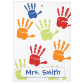 Farbige Handprint-Zwischenablage Klemmbrett (Rückseite)