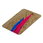 Farbige Handtücher am Sandstrand Magnet (Linke Seite)