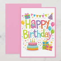 Farbige Happy Birthday-Geburtstagskarte
