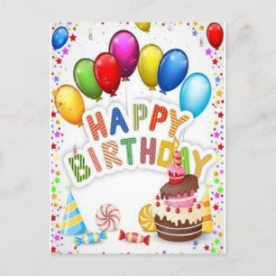 Farbige Happy Birthday Grußkarte Postkarte