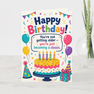 Farbige Happy Birthday Torte Feierkarte Karte