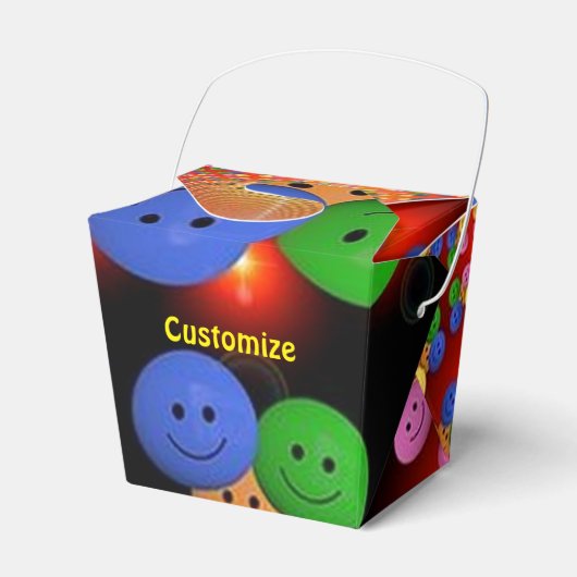 Farbige Happy Face Spiral Favor Box Geschenkschachtel (Vorderseite)