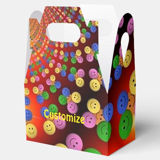 Farbige Happy Face Spiral Gable Fevor Box Geschenkschachtel (Geöffnet)