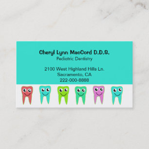 Farbige Happy Teeth Custom Dentist Business Card Terminkarte
