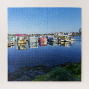 Farbige Häuser an der Küste der Insel Vancouver Puzzle