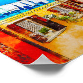 Farbige Häuser in Burano, Venedig, Italien. Poster (Ecke)