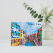 Farbige Häuser in Burano, Venedig, Italien. Postkarte (Stehend Vorderseite)