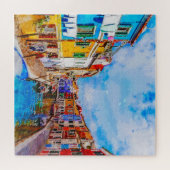 Farbige Häuser in Burano, Venedig, Italien. Puzzle (Horizontal)