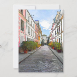 Farbige Häuser in der Rue Cremieux - Paris Einladung