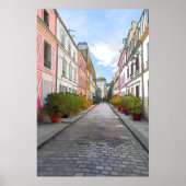 Farbige Häuser in der Rue Cremieux - Paris Poster (Vorne)