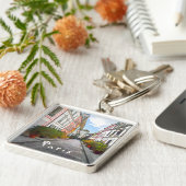 Farbige Häuser in der Rue Cremieux - Paris Schlüsselanhänger (Seite)