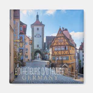 Farbige Häuser in Rothenburg, Deutschland Magnet
