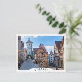 Farbige Häuser in Rothenburg, Deutschland Postkarte (Stehend Vorderseite)