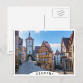 Farbige Häuser in Rothenburg, Deutschland Postkarte (Vorne/Hinten)