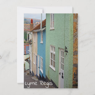 Farbige Häuser, Lyme Regis, Dorset, England Karte
