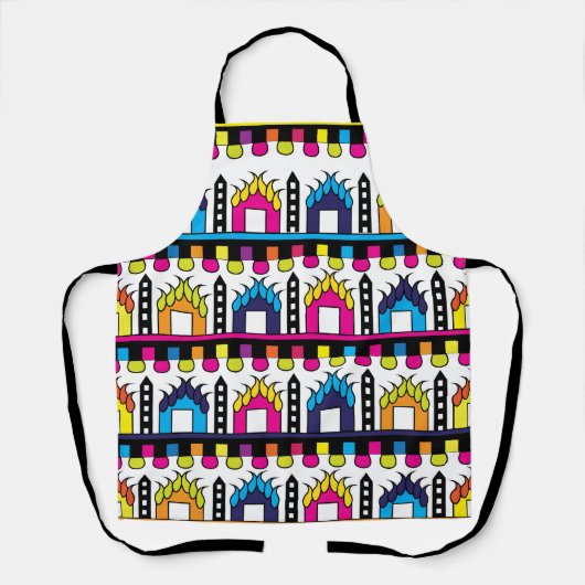 Farbige Häuser Moderne Schürze (Vorderseite)