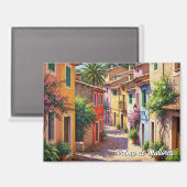 Farbige Häuser Palma de Mallorca Spanien Reise Magnet (Vorderseite/Rückseite)