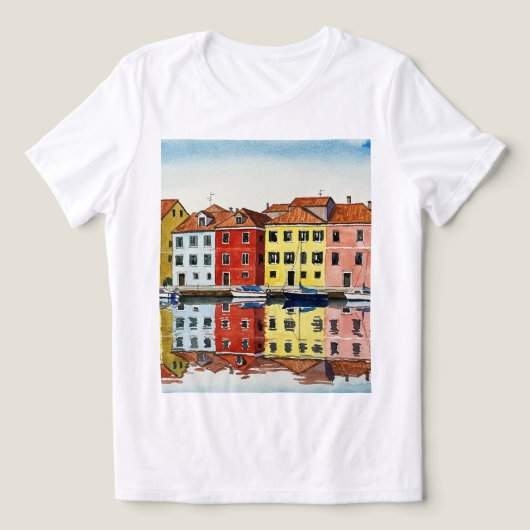 Farbige Häuser Tri-Blend Shirt (Design Vorderseite)