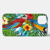 Farbige Hawaii tropische Wildblumen Vögel Case-Mate iPhone Hülle (Rückseite (Horizontal))