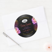 Farbige hawaiianische Blume-Logo für das Black Pro Runder Aufkleber (Umschlag)