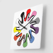 Farbige Heelse Quadratische Wanduhr (Winkel)