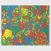 Farbige heiße Mess gelb grün blau Abstrakt Geschenkpapier (Flach)