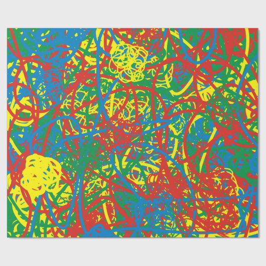 Farbige heiße Mess gelb grün blau Abstrakt Geschenkpapier (Flach)