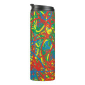 Farbige heiße Mess Rot Gelb Grün Abstrakt Thermosbecher (Nach rechts gedreht)