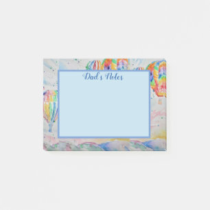 Farbige Heißluftballon-Wasserfarben-Kunstgestaltun Post-it Klebezettel